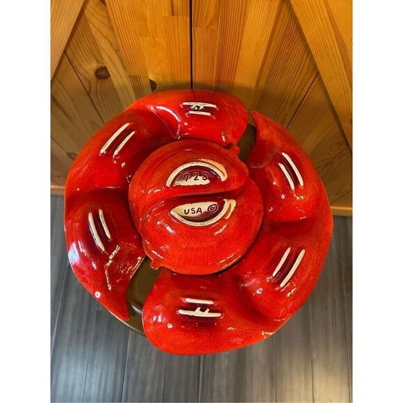 Vintage Lazy Susan California pottery 725 chip and dip set (8762)￼ - Picture 6 of 8